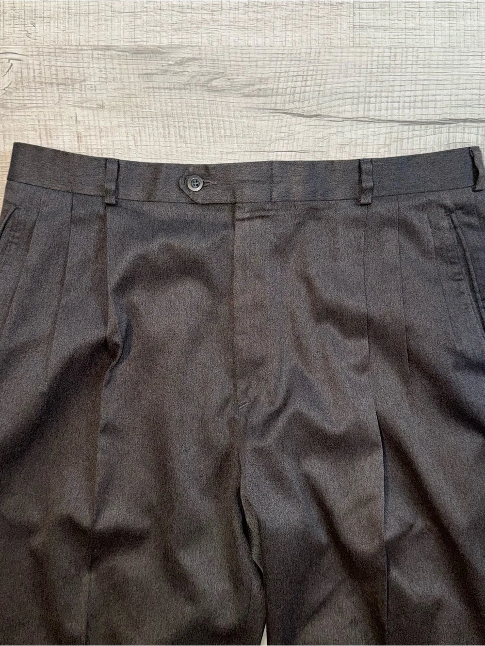 VTG Slates Levi Strauss USA Made 36x30 Pleated Cuffed Slacks Dacron Microfiber